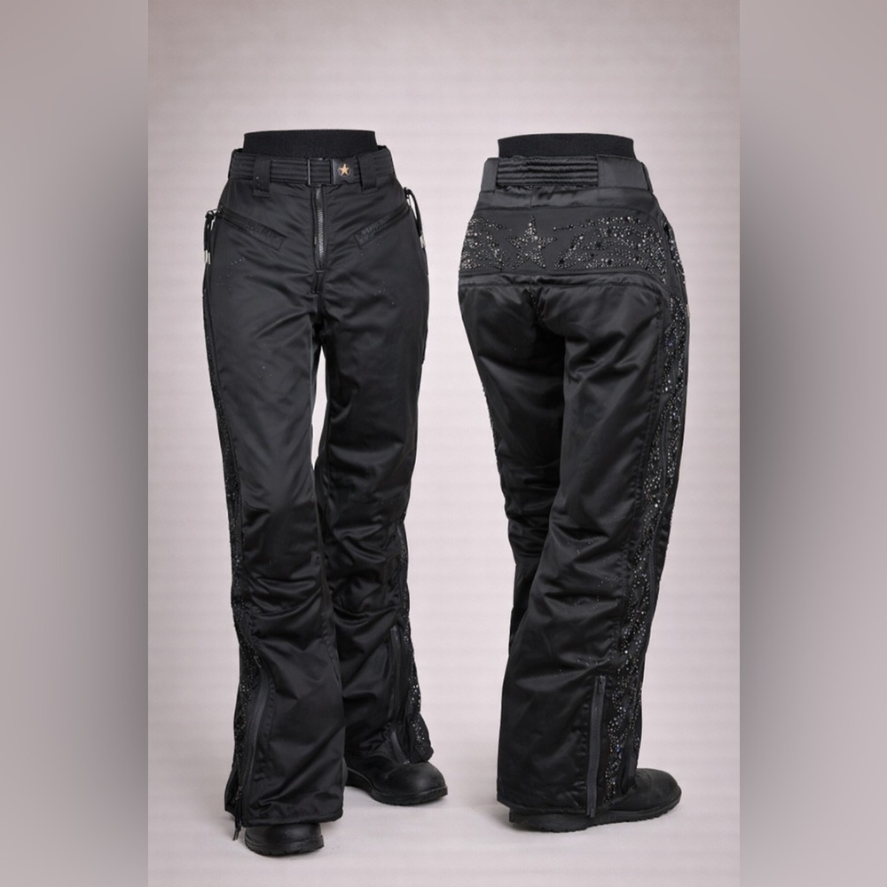 Jet Set Black Embellished Women's Ski Pants